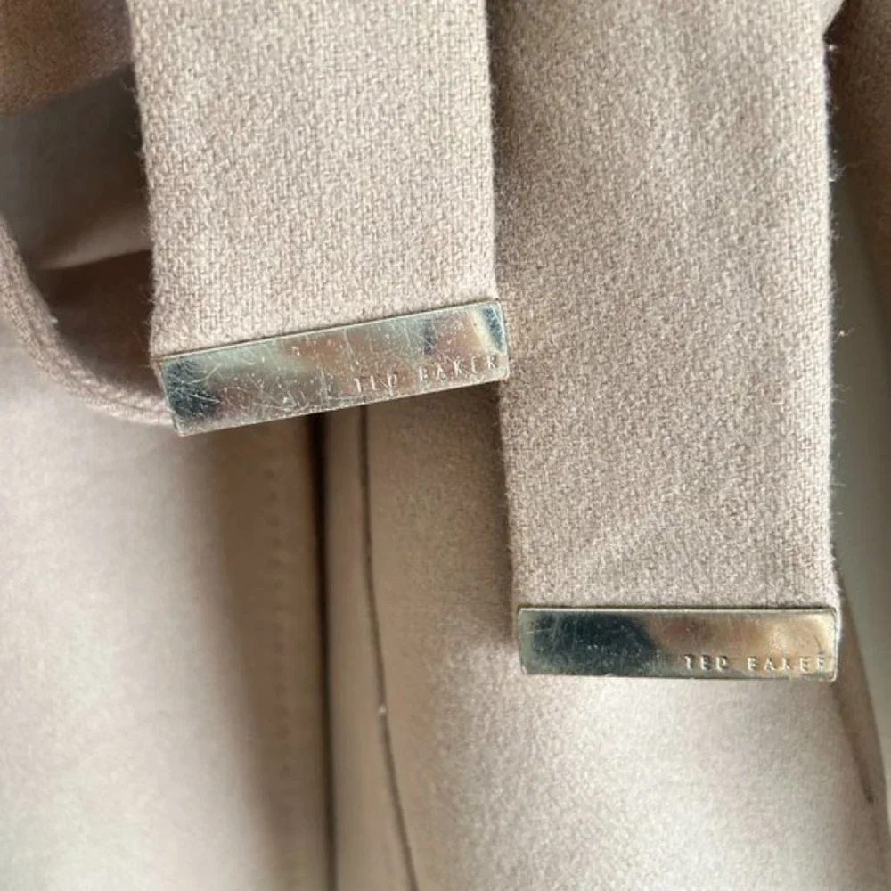 Ted Baker Rytaa Light Pink Short Belted Wool Pea Coat sz 3 - Picture 4 of 11